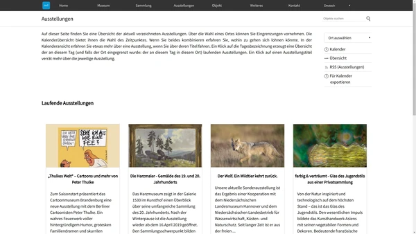 Страница обзора выставки во фронтенде museum-digital